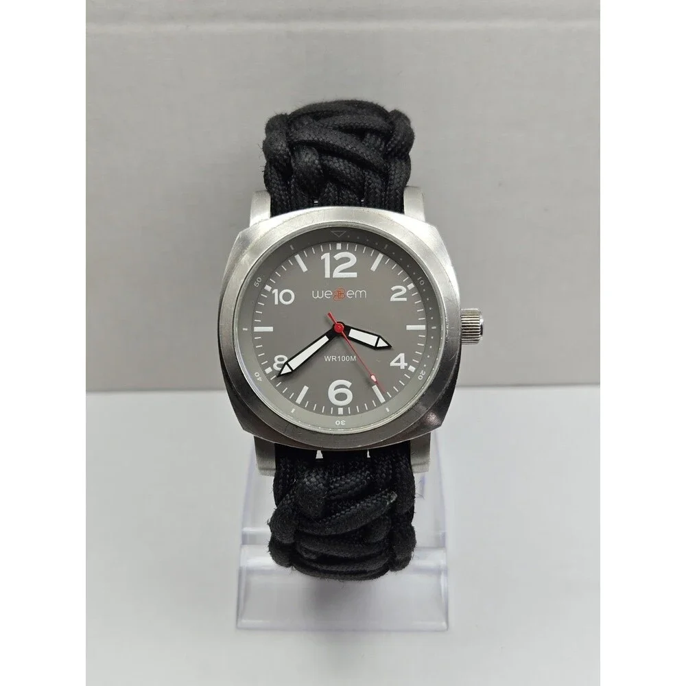 Webbem Traveler Earl Grey Quartz Field Watch Black Paracord Sapphire New Battery